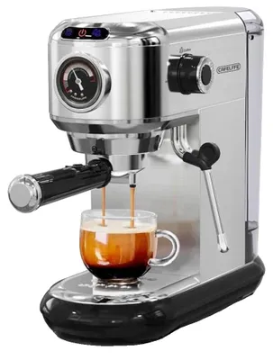 Produktbild von Espressomaschine, 20Bar Druck, Milchaufschäumer, Silber, EU