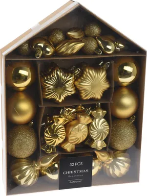 Image de Boules de Noël de différentes formes, set de 32 pièces