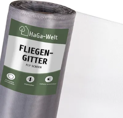 Produktbild von Fliegengitter Meterware – perfekter Insektenschutz für Ihr Zuhause – 180 cm / grau