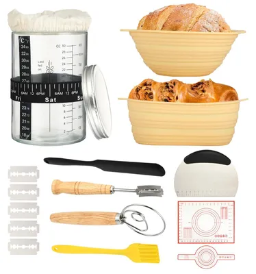 Image de Panier à pain avec accessoires pour pain au levain