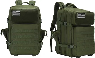 Immagine prodotto di Zaino tattico militare da uomo da 45 litri, stile casual, grande capienza, mimetico, per escursionismo e campeggio, verde militare