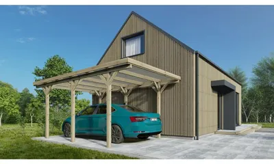 Produktbild von Carport Garagendach 3.04x5.12 m - 15.57 m2 - PVC-Abdeckung