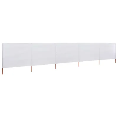 Image de vidaXL Tissu brise-vent 5 pièces 600 x 160 cm blanc sable