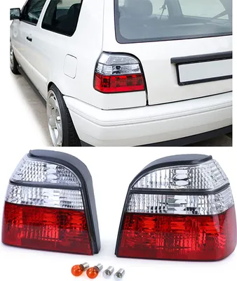 Produktbild von Klarglas Rückleuchten Rot Weiss für VW Golf 3 Limousine Cabrio 91-97