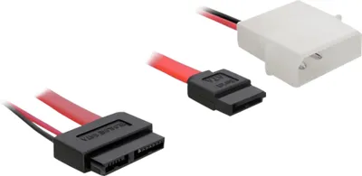 Produktbild von Delock SATA Slimline ALL-in-One cable - SATA-Kabel - Slimline SATA, 4-Pin interner Netzstecker (5 V) zu SATA (W) - 30 cm