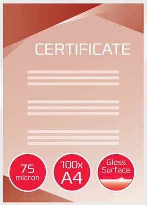 Obrázek produktu pro GBC Document Pouch A4 2x75mic (100), Lesklý, A4, 216 mm, 0,15 mm, 303 mm, 100 kusů