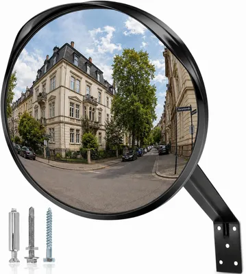 Obrázok produktu pre Konvexné dopravné zrkadlo s priemerom 30 cm s ochranným krytom z ABS plastu