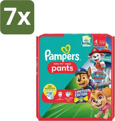 Produktbild von Pampers – Windelhosen – Baby Trockenhosen Paw Patrol Größe 4 – 25 Windeln - Vorteilspack - 7 Stücke