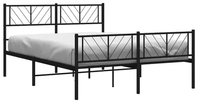 Produktbild von vidaXL Bettgestell mit Kopf- und Fußteil Metall Schwarz 120x190 cm