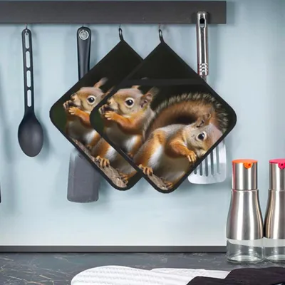Produktbild von Set mit 2 hitzebeständigen Topflappen aus Baumwolle