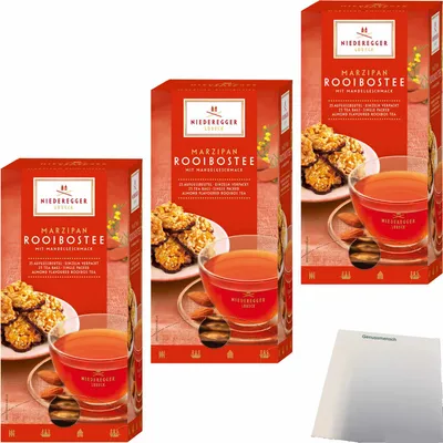 Produktbild von Niederegger Marzipan Rooibostee 3er Pack 75x1,75g (3x43,75g Packung) + usy Block