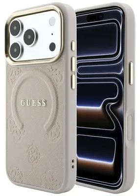 Obrázok produktu pre Puzdro Guess Saffiano Peony & Ring pre iPhone 18 Pro / 17 Pro, ružová farba