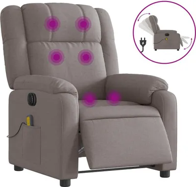 Obrázok produktu pre masážne kreslo vidaXL Electric Taupe Fabric