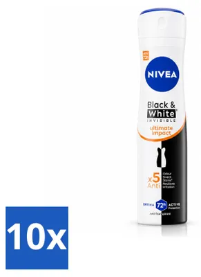 Produktbild von 10 x NIVEA Black & White Ultimate Impact Deodorant Spray - 150 ml - Vorteilspackung - 10 Stücke