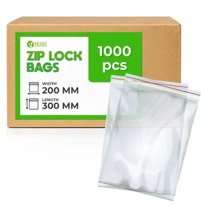 Zip-Beutel 200x300 mm, 1000 Stück, transparent, wiederverschließbar