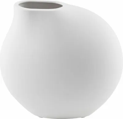 Produktbild von Blomus Vase Nona, Dekovase, Blumenvase, Porzellan, White, 14 cm, 66166