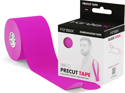Produktbild von Kintex Kinesiologie Tape PreCut, 20 Streifen [25cm x 5cm] vorgeschnitten Pink
