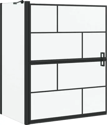 Image de vidaXL Paroi de douche noire et transparente 100 x 68 x 128 cm