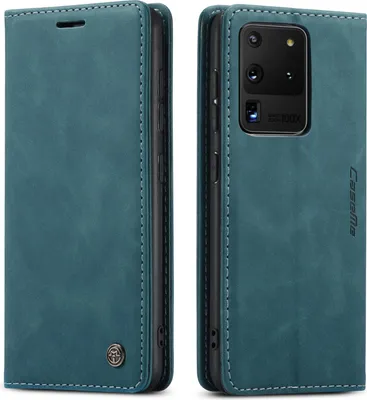 Obrázek produktu pro Samsung Galaxy S20 Ultra Pouzdro, RetroPolyuretanKožené Pouzdro s Funkcí Stojánku pro Samsung Galaxy S20 Ultra 5G modré