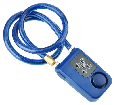 Obrázek produktu pro Zámek na kolo s alarmem – skládací zámek, číselný zámek, kroužkový zámek – zámek na dětské kolo – 80 cm kabel s průměrem 10 mm – alarm na kolo