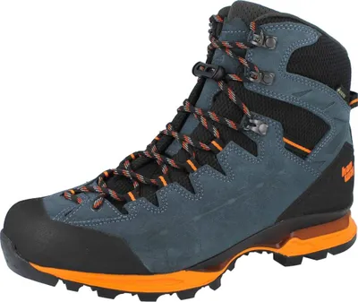 Produktbild von HANWAG Makra Trek GTX Herren Wanderstiefel blau orange Velourleder - Größe: UK 9,5