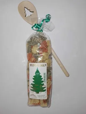 Produktbild von Motivnudeln mit Kochlöffel: Fest Nudeln, 250g Nudeln + Löffel, Holzlöffel, Weihnachten, Geschenkidee