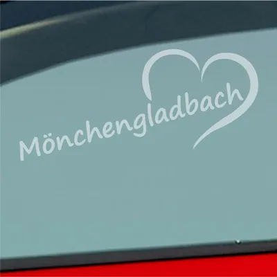 Produktbild von Auto Aufkleber Mönchengladbach Herz Stadt City Liebe Love 19,5x8 cm Milchglas Sticker Heckscheibenaufkleber