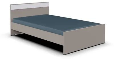 Produktbild von Bett >BAHAMAS< in SAHARAGRAU + WEISS - 146x80x210cm (BxHxT)