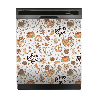Produktbild von Aufkleber sticker 60x60 cm Dekorative folie Spülmaschine - Kaffee Tasse Blumen