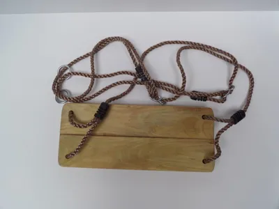 Produktbild von Schaukelsitz aus imprägniertem Holz geklammert 450x190x16 mm pp Seil - Hermic