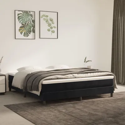 Produktbild von The Living Store Boxspringbett Schwarz 160x200 cm Samt