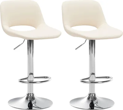 Produktbild von 2er Set Barhocker Camden Kunstleder chrom - weiß