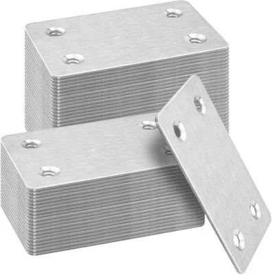 Productafbeelding van Verbindingsplaten van roestvrij staal - 50 stuks - 60x38 mm