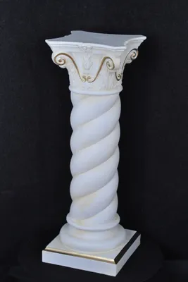Produktbild von Säule Mäander Style Beistelltisch Marmoriert Dekosäule 100cm Griechische Antik Retro Rokoko Säule Barock Blumenständer Podest Handbemalt