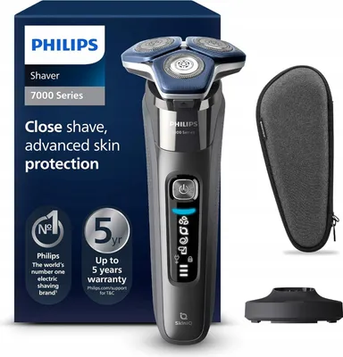 Obrázek produktu pro Philips SHAVER Series 7000 S7887/35, Rotační holicí strojek, Chrom, SteelPrecision blades, LED, GroomTribe; Connects via Bluetooth, Nabíjecí, Výkon