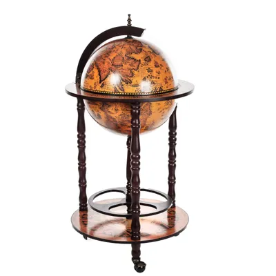 Produktbild von Edler Barwagen 36001R Holz Säulen offen 103cm hoch Globusbar Hausbar