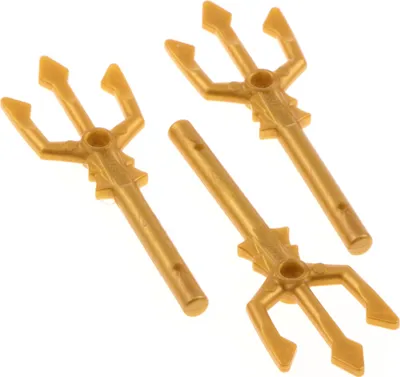 Image de 3x Lego figurines arme trident bâton perle or type2 Disney Ninjago 6270116 92290