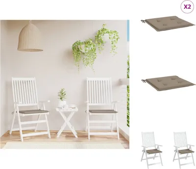 Immagine prodotto di vidaXL Cuscino per sedia da giardino 2 pz. Taupe 40x40x3 cm Tessuto Oxford - Cuscino di seduta