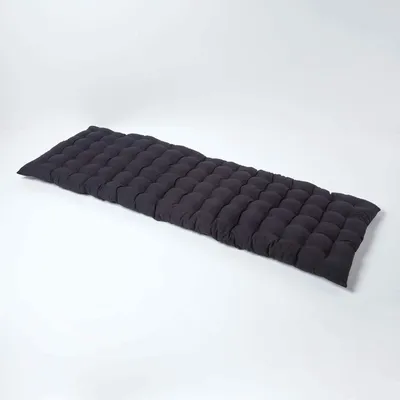 Immagine prodotto di HOMESCAPES Cuscino per panca 3 pezzi nero 100% cotone