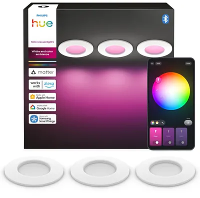 Imagen del producto de Lámpara de techo empotrada Philips WCA Slim, modelo S, pack de 3, color blanco