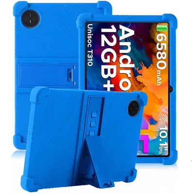Image de Étui de protection pour tablette Doogee Tab A9+ / Tab A9 Pro+ 11,0 pouces, coque en silicone souple résistante aux chocs avec support, couleur bleue