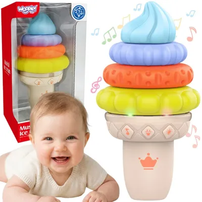 Obrázek produktu pro Woopie Baby hudební zmrzlina vzdělávací smyslové puzzle 5 kusů zvukové světlo