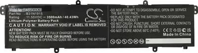 Produktbild von vhbw Akku Ersatz für Asus B31N1915, C31N1915, 0B200-03760000 für Notebook (3500 mAh, 11,55 V, Li-Polymer)