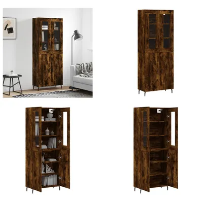 Produktbild von vidaXL Highboard Räuchereiche 69,5x34x180 cm Holzwerkstoff - Highboard - Highboards - Sideboard - Schrank