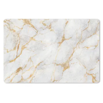 Produktbild von MuchoWow® Schreibtischunterlage Marmor - Weiß - Gold - Abstrakt 60x40 cm - XXL Mauspad - Großes Mauspad
