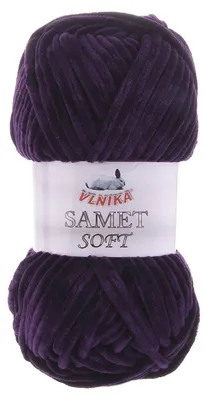 100g Strickgarn Samet Soft Chenille dunkellila