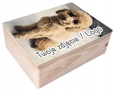 Obrázek produktu pro Creative Deco Dřevěná krabička s potiskem 40x30x14cm