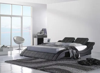 Image de Lits Double Chambre à coucher Hôtel Mariage Design moderne Lit 180x200 Cuir Métal