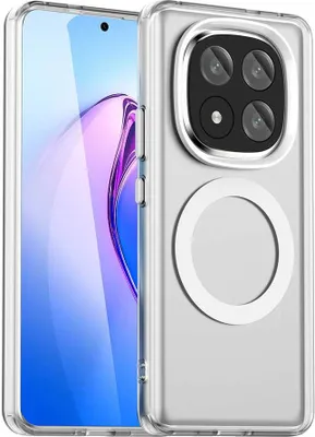Immagine prodotto di Custodia per Xiaomi Redmi Note 14 Pro+, compatibile con MagSafe, sottile custodia semi-trasparente opaca antiurto per telefono Bianco