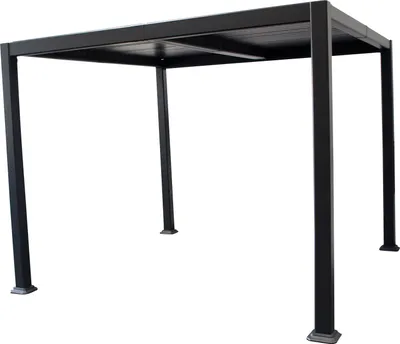 Produktbild von TPFGarden PAVILLON Batley - Gartenzelt 3x3 Meter, Aluminium dunkelgrau, Dach bestehend aus verstellbaren Lamellen. Lieferung mit Kurbel. BxTxH: 300x300x230 cm